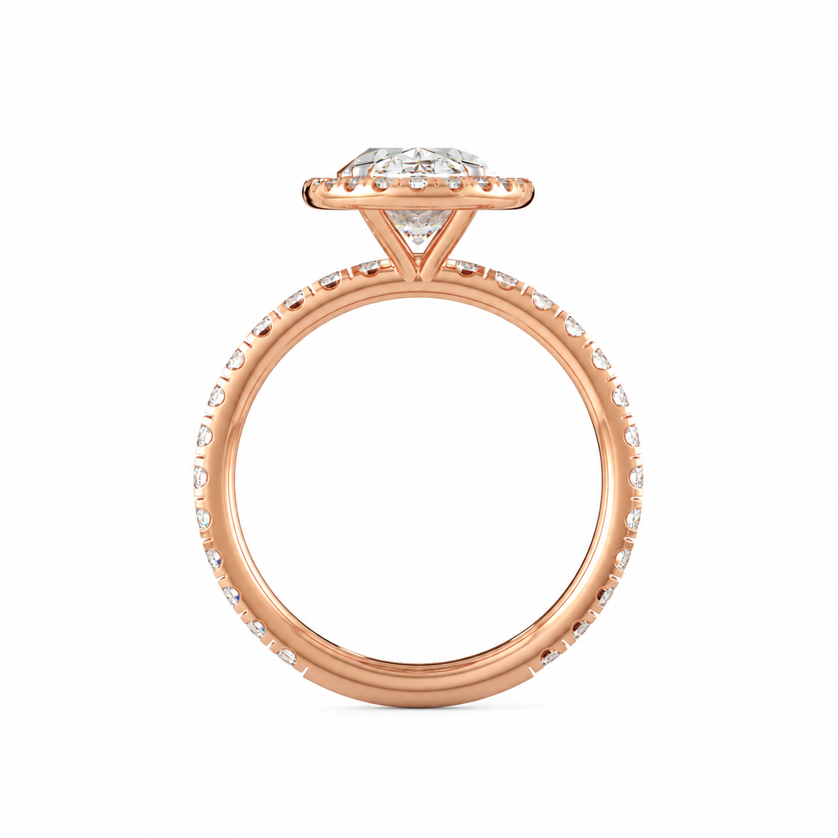 Mia engagement ring profile view in rose gold