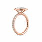 Mia engagement ring side view in rose gold