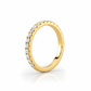 Nina wedding band angled view in yellow gold