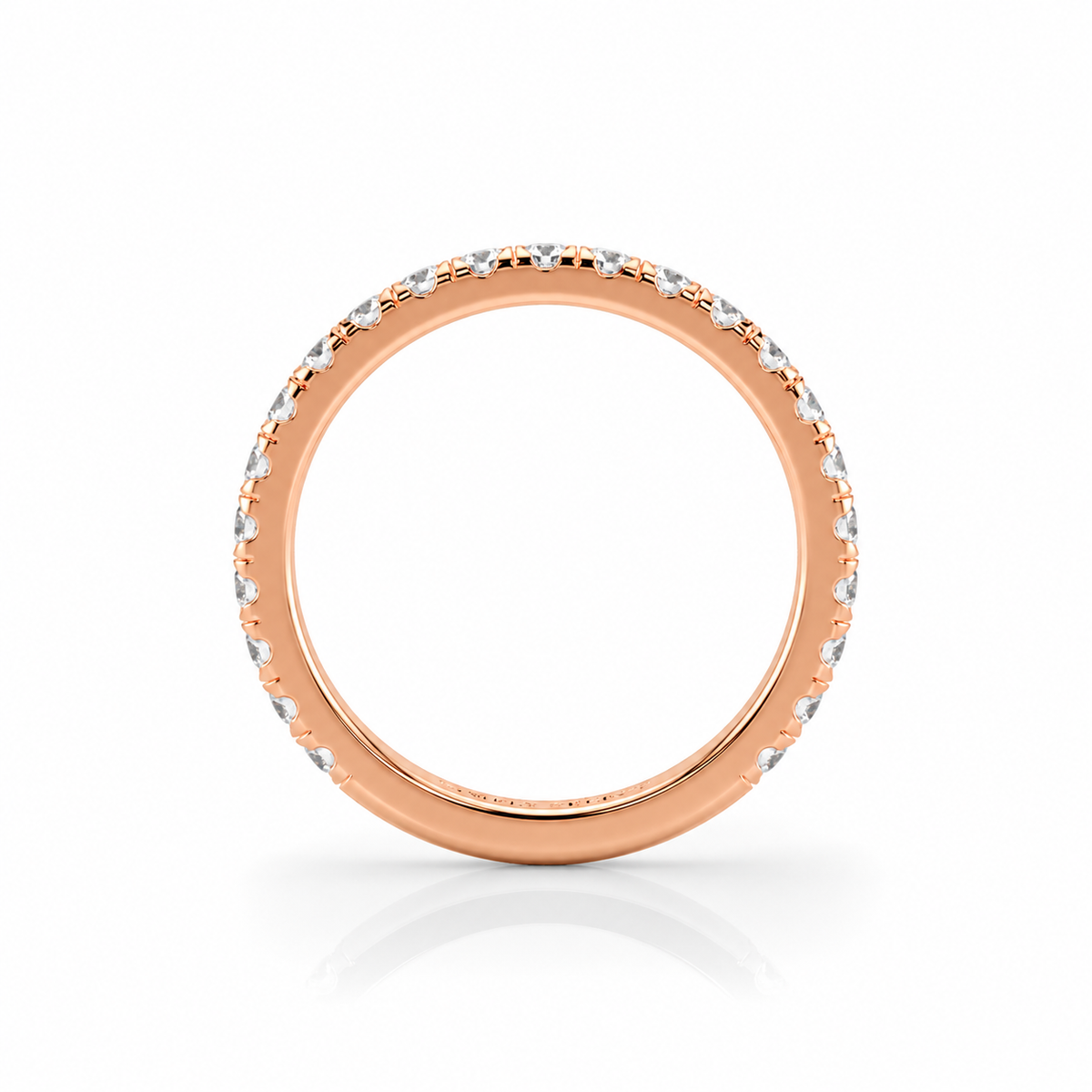 Nina wedding band back view in rose gold