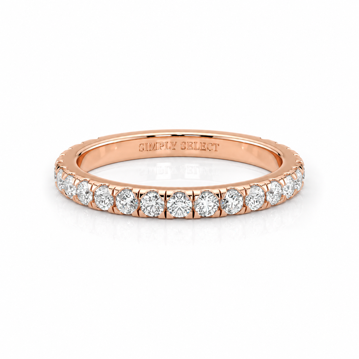 Nina wedding band front view in rose gold