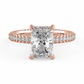Olivia radiant engagement ring front view in rose gold