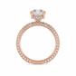 Olivia radiant engagement ring side profile in rose gold