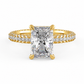 Olivia radiant engagement ring front view in yellow gold