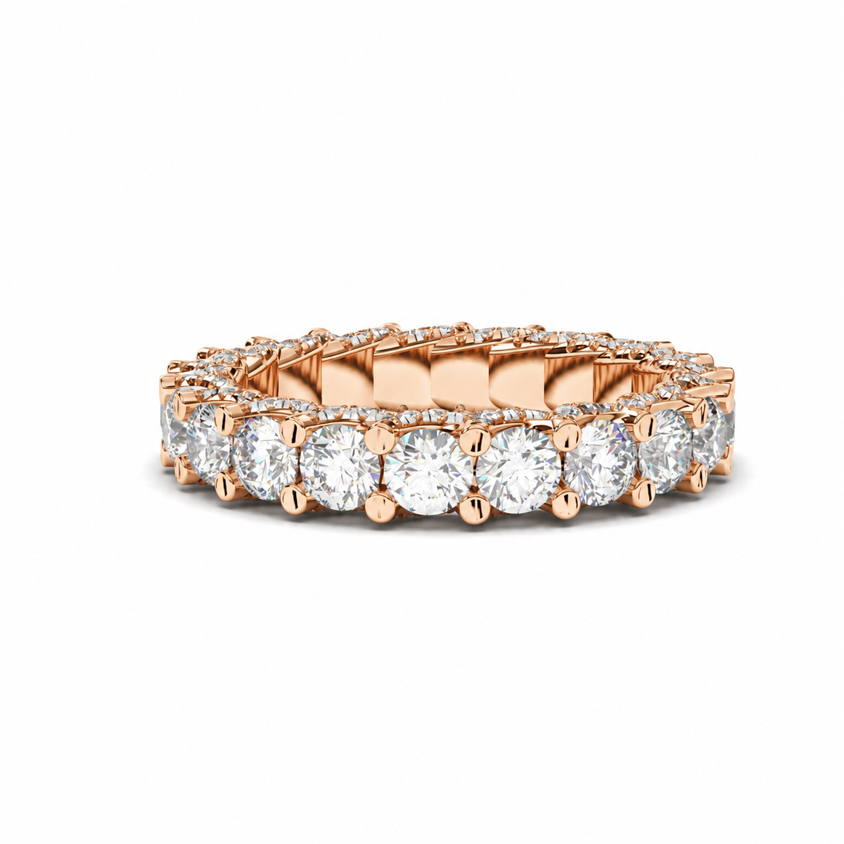 Priscilla wedding band in rose gold - angle view 2