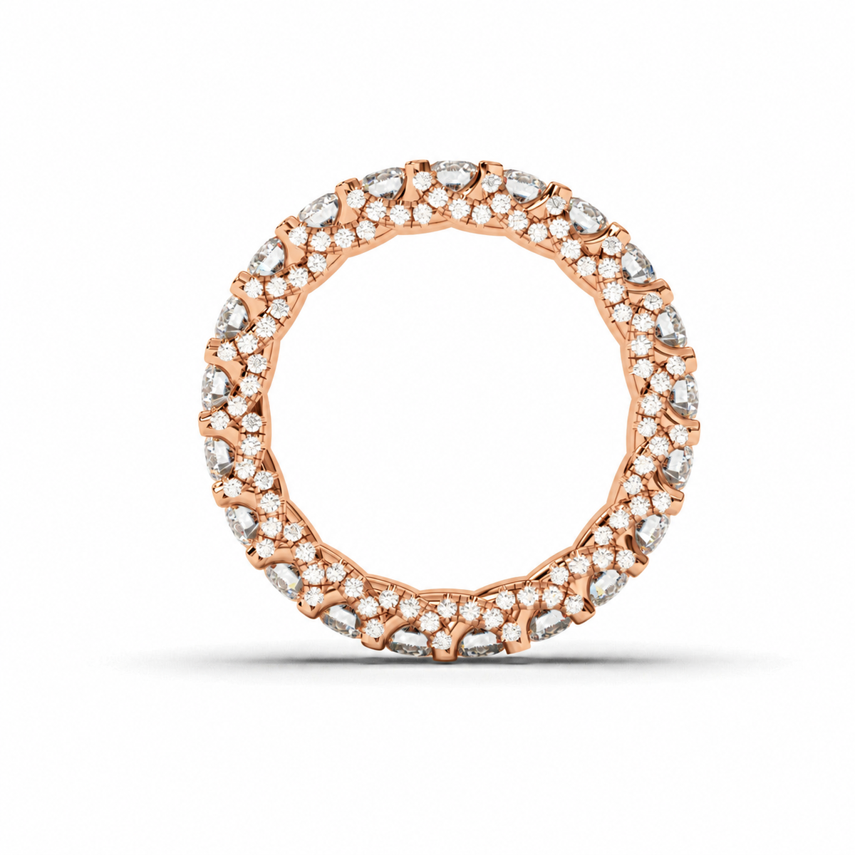 Priscilla wedding band in rose gold - angle view 3