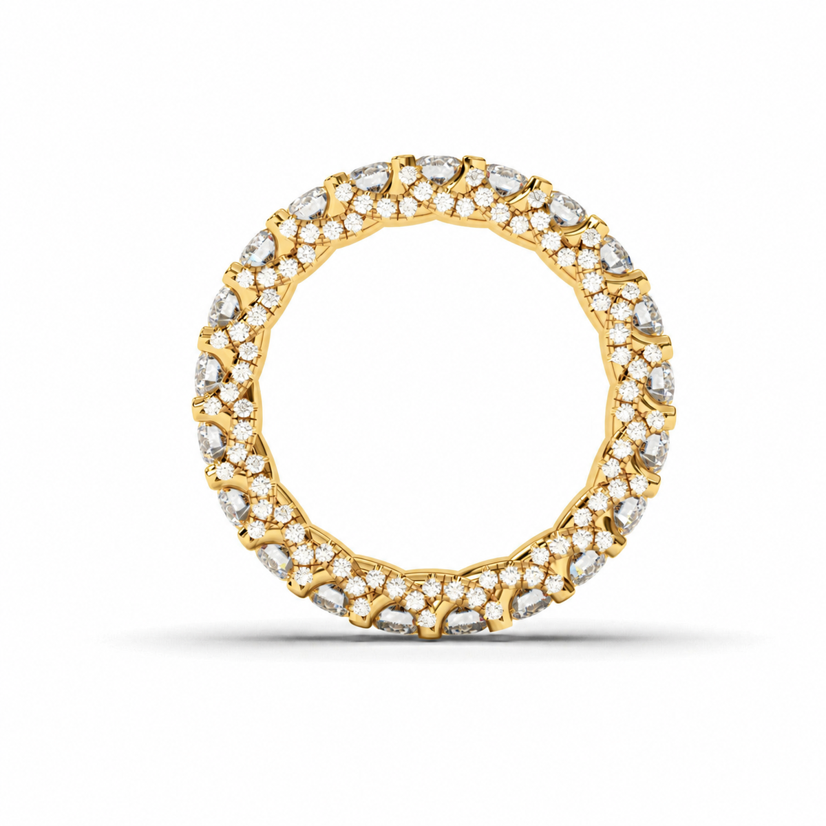 Priscilla wedding band in yellow gold - angle view 3
