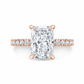 Rebecca radiant lab-grown diamond engagement ring in rose gold – front view