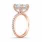 Rebecca radiant lab-grown diamond engagement ring in rose gold – side view