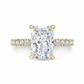 Rebecca radiant lab-grown diamond engagement ring in yellow gold – front view