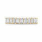 Samantha emerald diamond eternity band front view in yellow gold