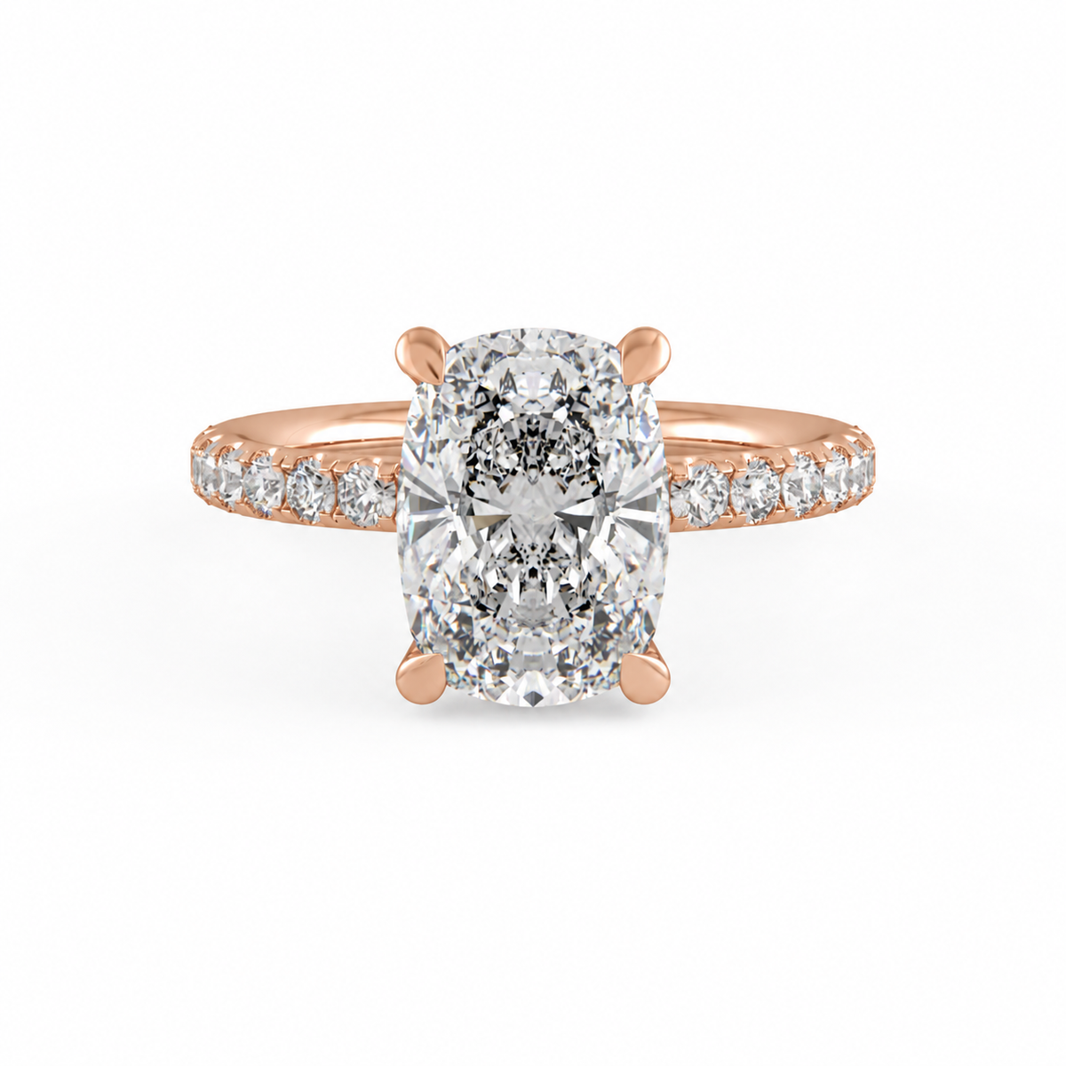 Scarlett engagement ring front view in rose gold