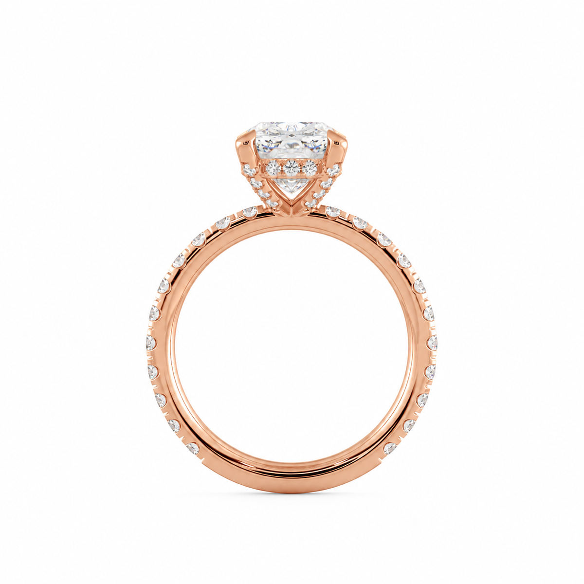 Scarlett engagement ring side view in rose gold