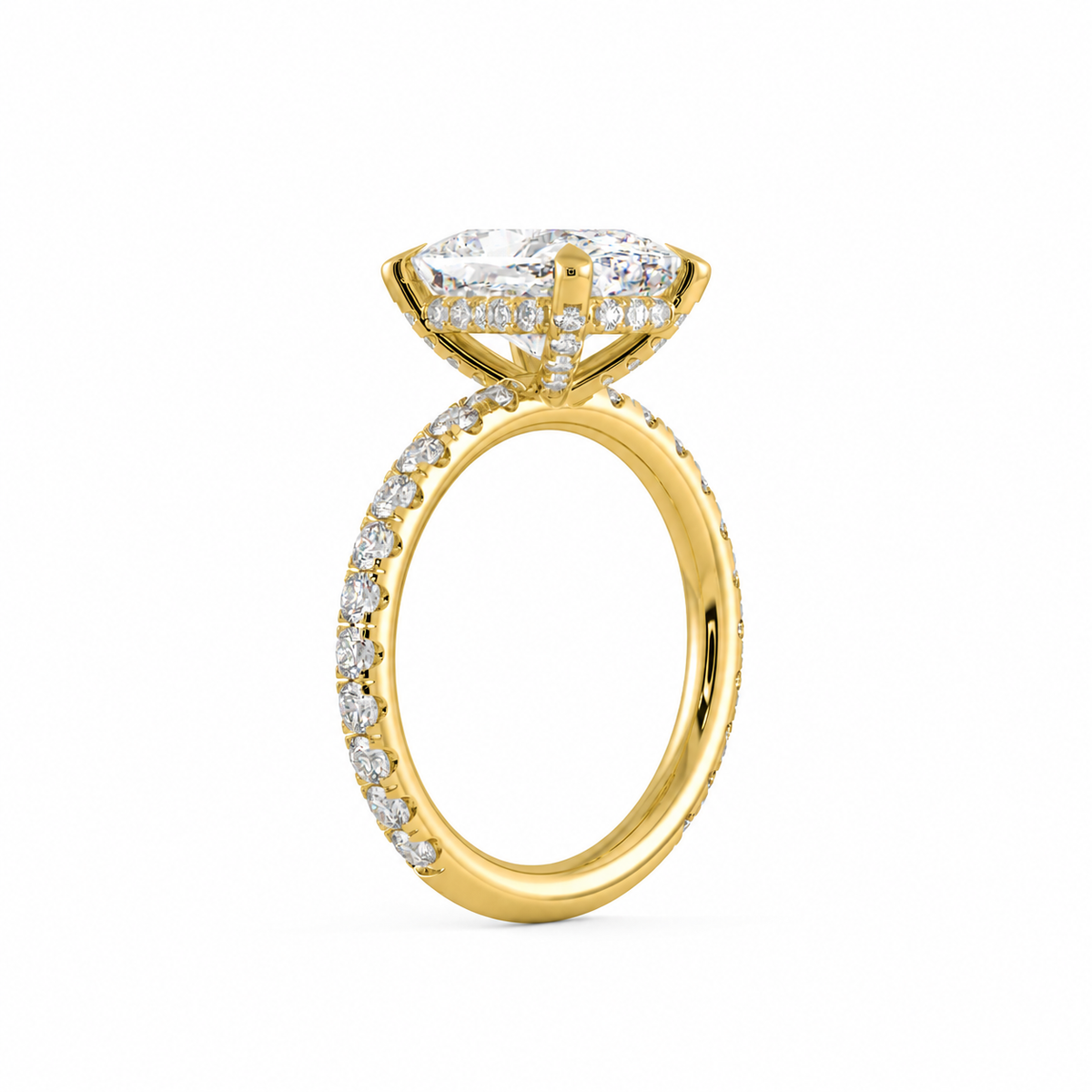 Scarlett engagement ring angled profile in yellow gold