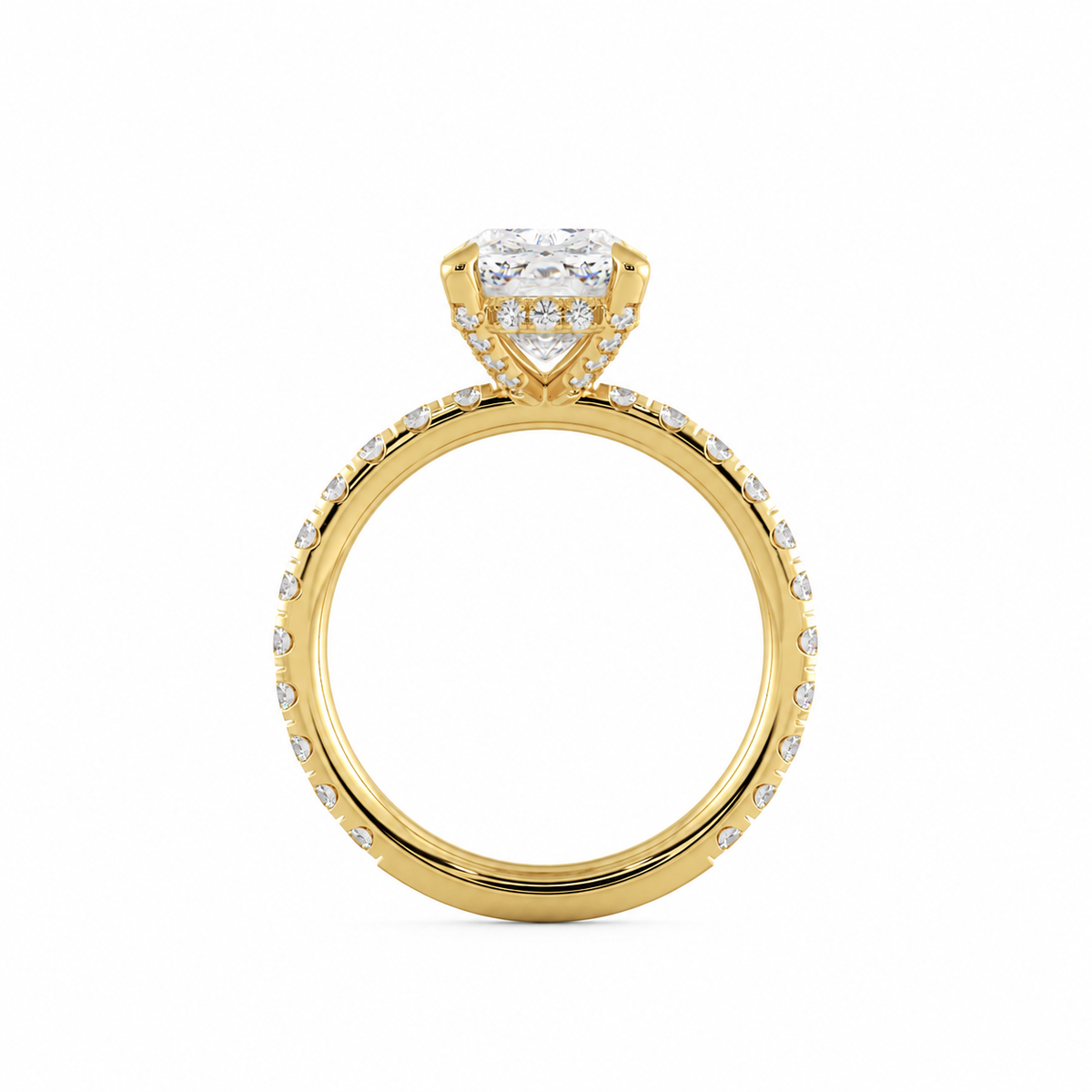 Scarlett engagement ring side view in yellow gold