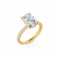 Scarlett engagement ring three-quarter view in yellow gold