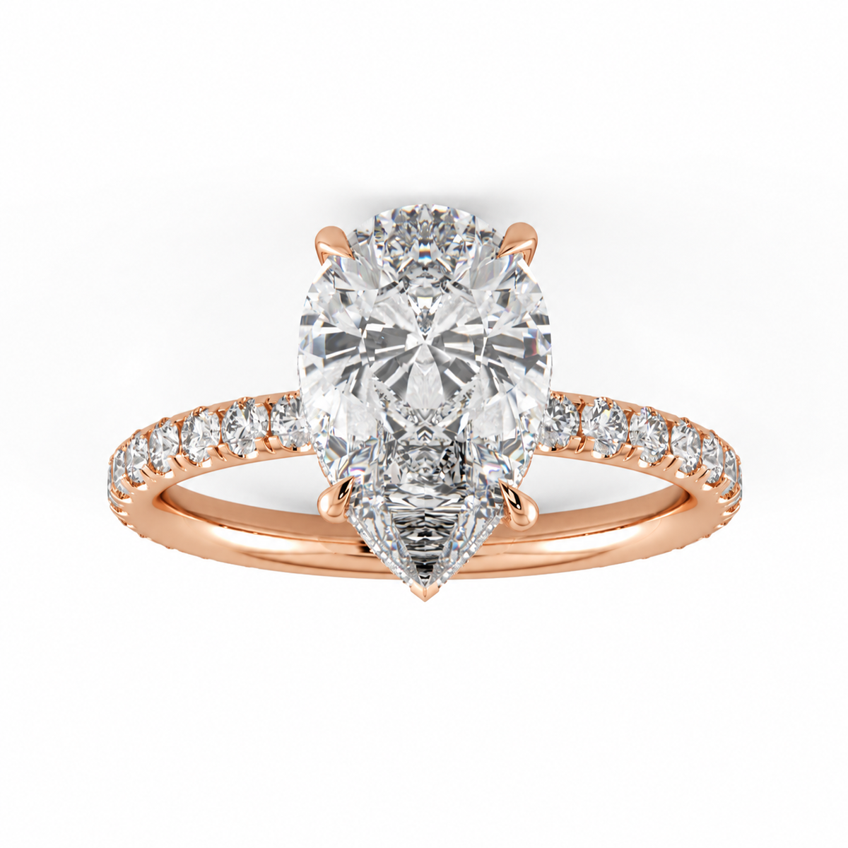 Selene engagement ring front view in rose gold