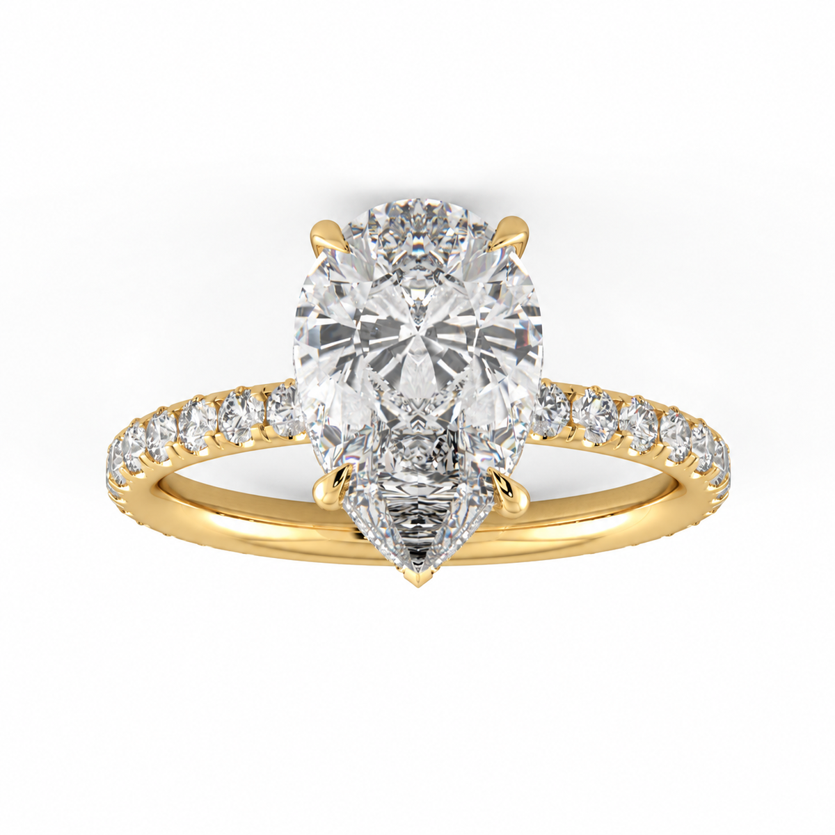 Selene engagement ring front view in yellow gold