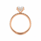 Selene engagement ring profile view in rose gold