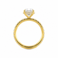 Selene engagement ring profile view in yellow gold