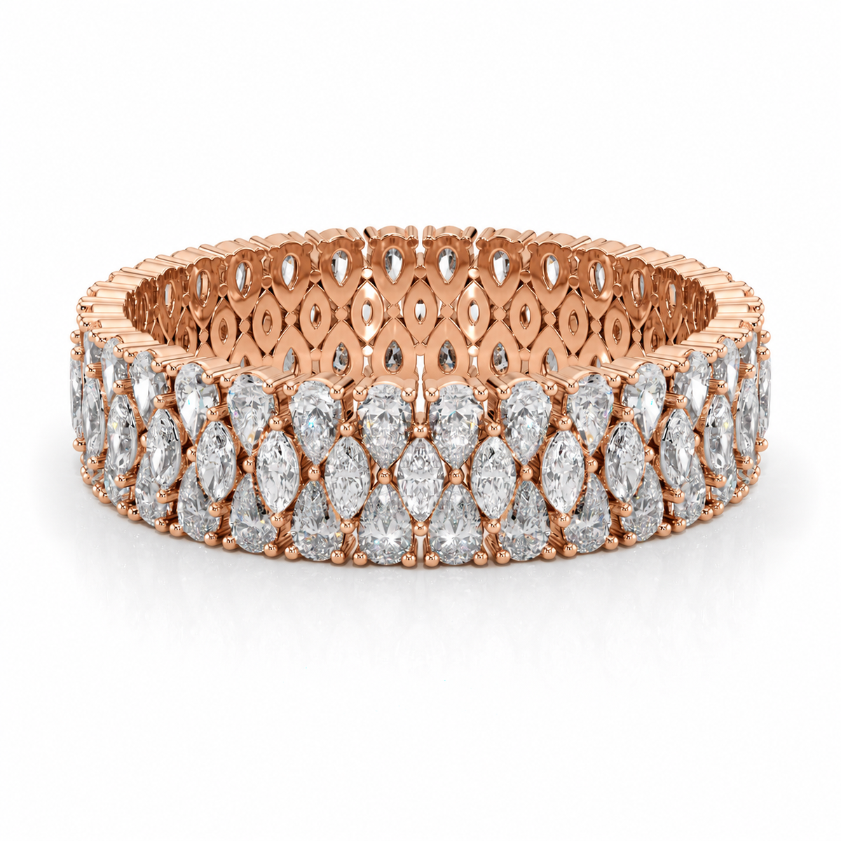 Serena wedding band main view in rose gold
