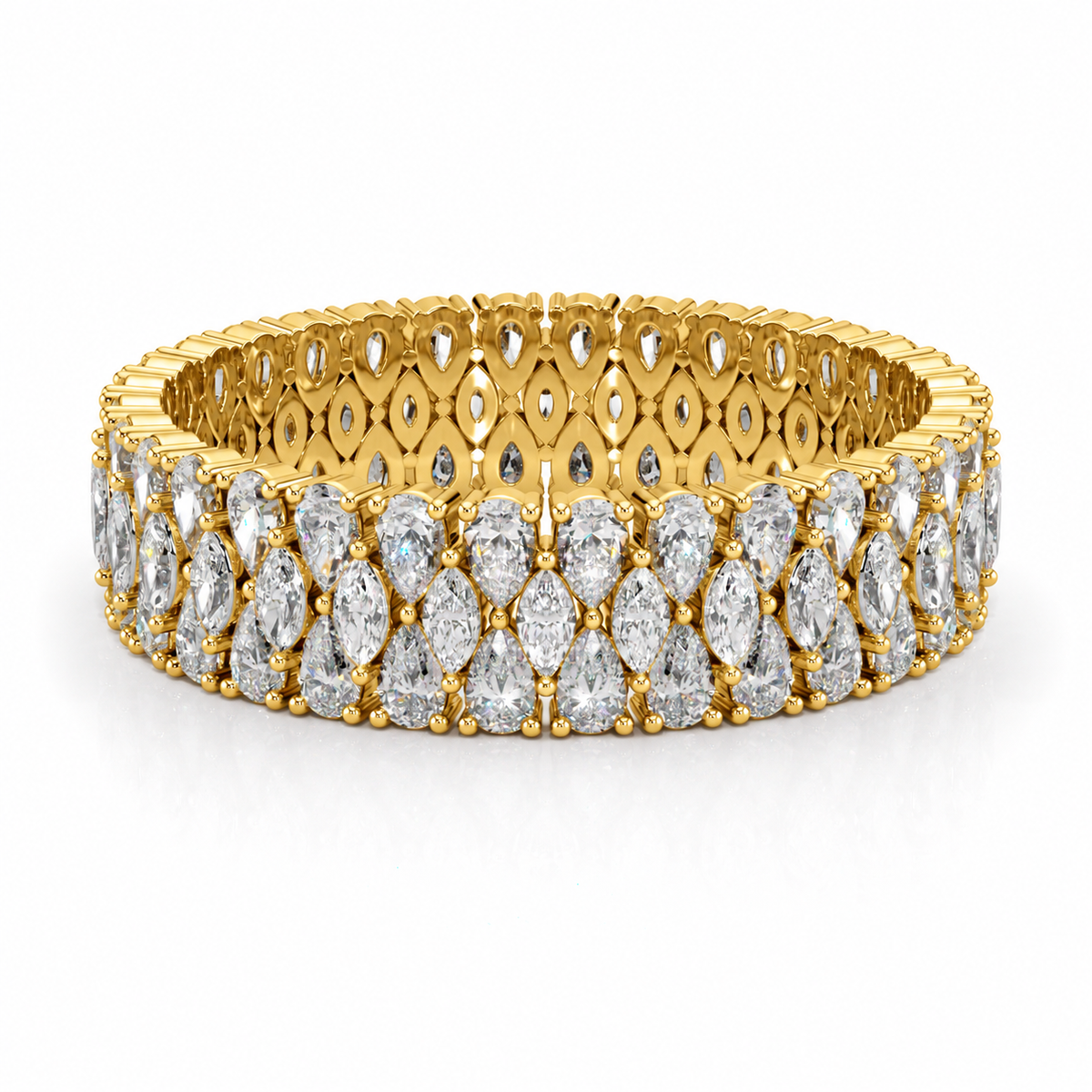Serena wedding band main view in yellow gold