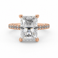Sharon engagement ring front view in rose gold