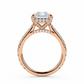 Sharon engagement ring side view in rose gold