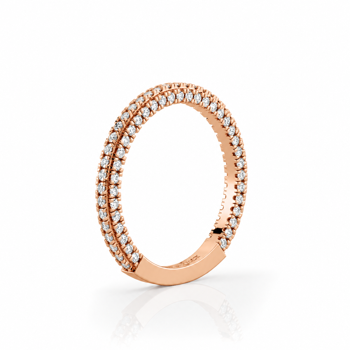 Sophie wedding band angled view in rose gold