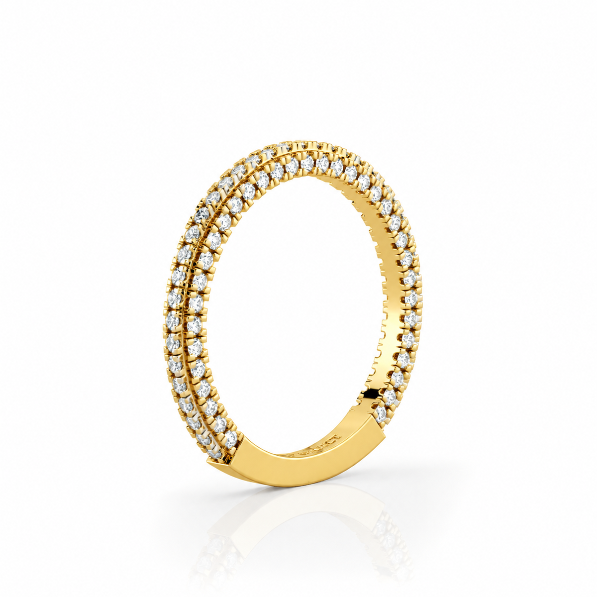 Sophie wedding band angled view in yellow gold