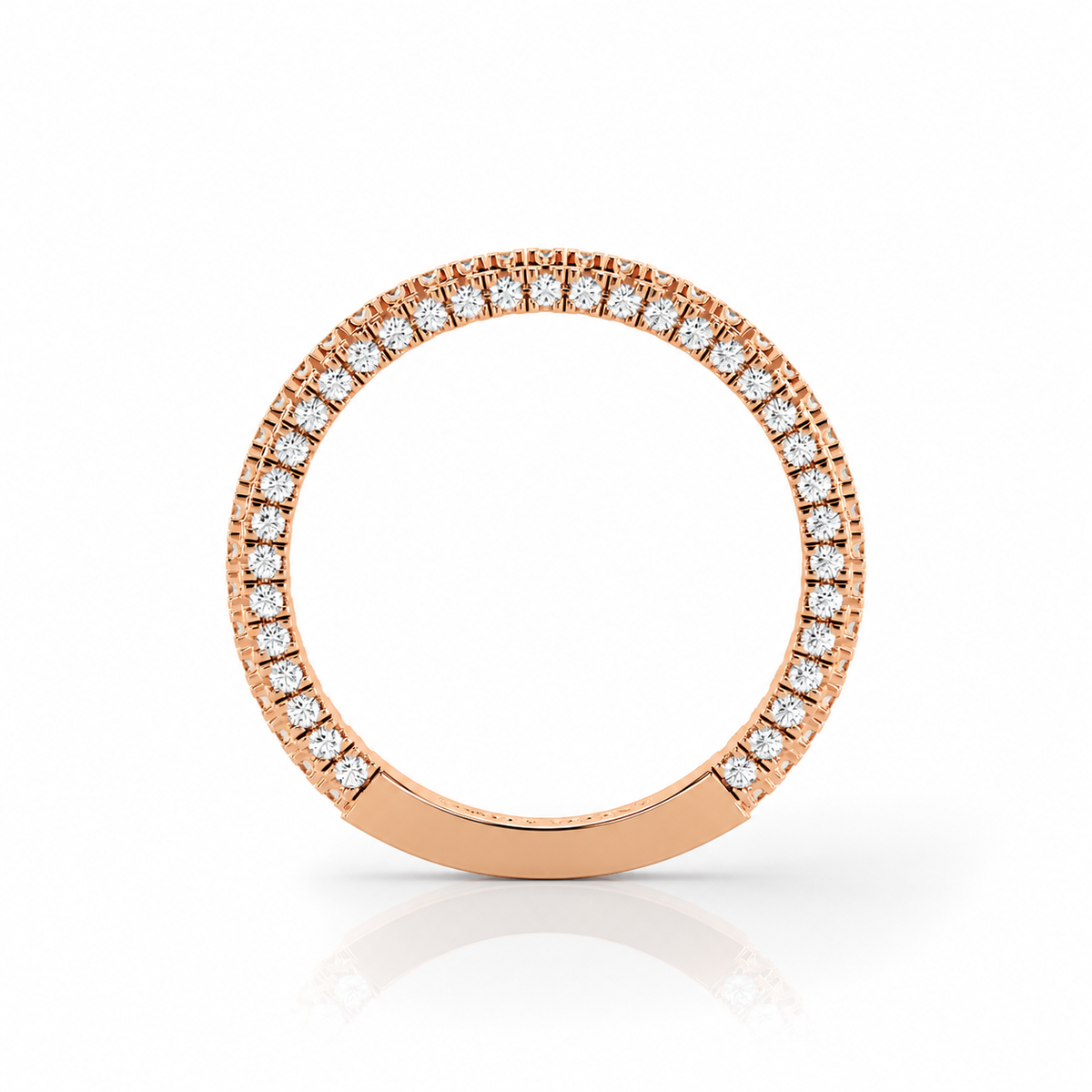 Sophie wedding band back view in rose gold