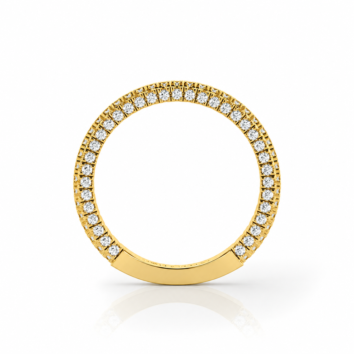 Sophie wedding band back view in yellow gold