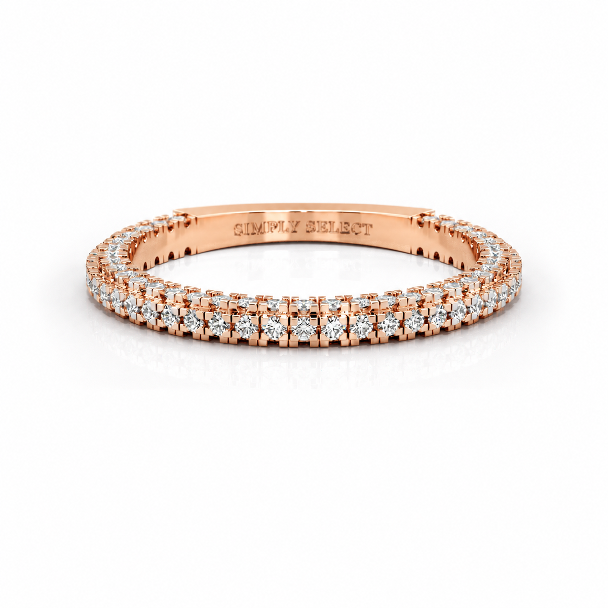 Sophie wedding band front view in rose gold