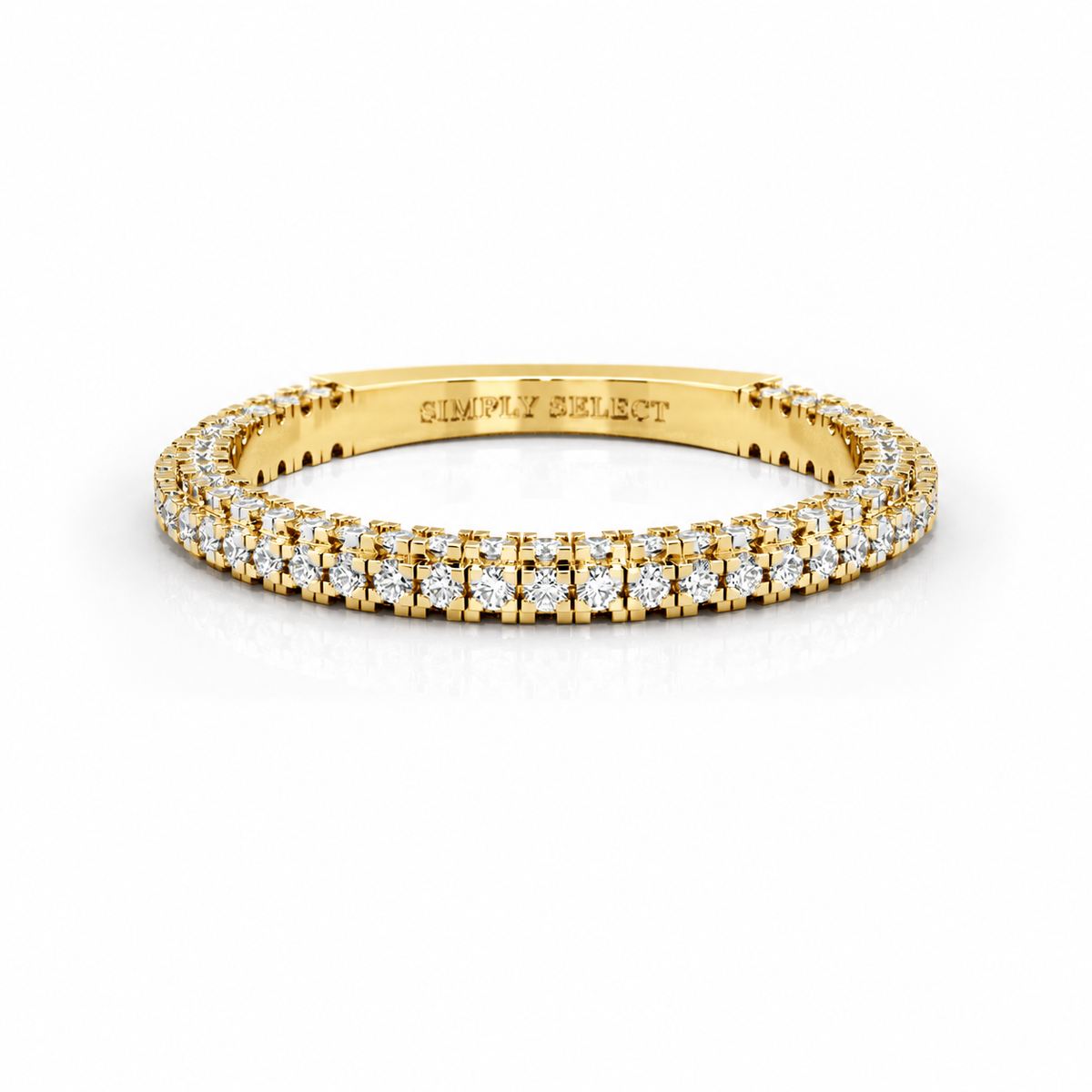 Sophie wedding band front view in yellow gold