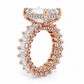 Vanessa engagement ring, rose gold, angled profile view