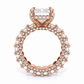 Vanessa engagement ring, rose gold, straight profile view