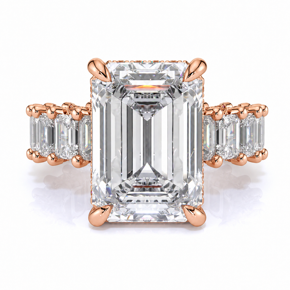 Vanessa engagement ring, rose gold, front view